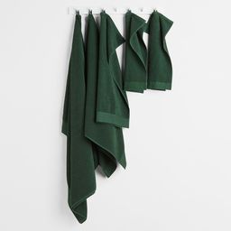 H&M Green Cotton Terry Hand Towel-36