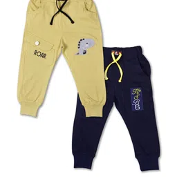 WORTON FASHION Boys Pack of 2 Patch & Black Jogger Pants-picture-1