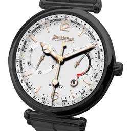 DOUBLERUN Unisex Dial & Textured Straps Analogue Multi Function Watch image 2