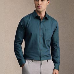 Louis Philippe Floral Printed Spread Collar Formal Pure Cotton Slim Fit Shirt-picture-42