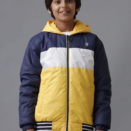 UNDER FOURTEEN ONLY Boys Colourblocked Cotton Longline Puffer Jacket-image-16