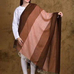 Exotic India Striped 100% Wool Shawl-12