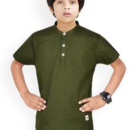 MADE IN THE SHADE Boys Band Collar Pure Cotton Kurta-image-103