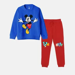 YK Disney Girls Mickey Mouse Printed Round Neck Sweatshirt With Jogger-image-45