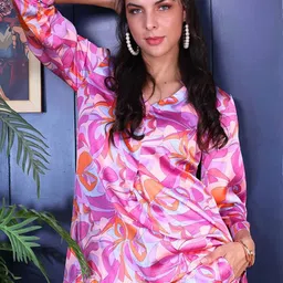 ALLUREARMOIRE Women's Printed Satin Co-Ord Set-picture-18