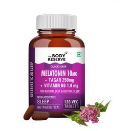 The Body Reserve Melatonin 10mg with Tagar 250mg - 120 Veg Tablets-74