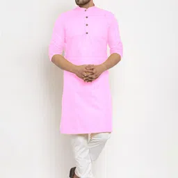 Attigo Men Thread Work Straight Cotton Kurta-image-42
