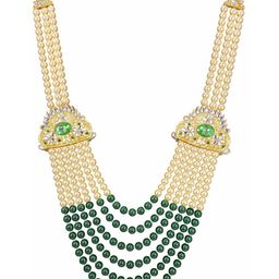Radhe Creation Men Gold-Plated Kundan & Pearl Studded Six Layered Necklace-image-81