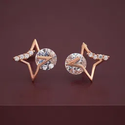 Kushal's Fashion Jewellery 92.5Silver Rose Gold-Plated Star Shaped Studs-14