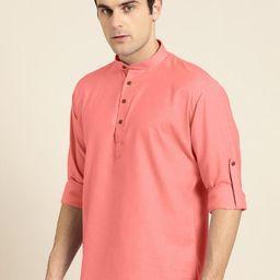 Fifth U Men Peach Kurta-image-93