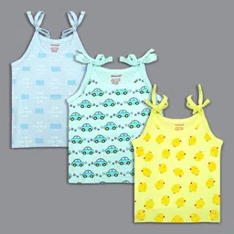 Born Babies Infants Pack Of 3 Printed Cotton Sleeveless Jhabla Vests CBSBYK-picture-4