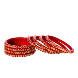 VICONO Set Of 8 Stone-Studded & Beaded Bangles-image-58