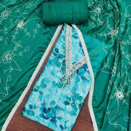 Blissta Floral Printed Beads And Stones Unstitched Dress Material-image-105