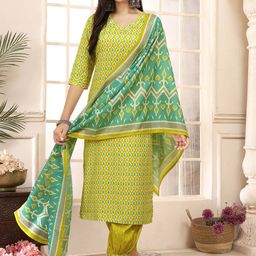 Anouk Women Printed Regular Kurta with Trousers & With Dupatta-7