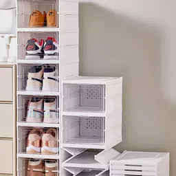 TIED RIBBONS Set Of 6 White Shoe Rack Organiser-14