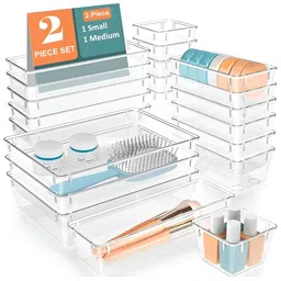 JD FRESH Transparent 2 Pieces Regular Makeup Organisers-picture-20