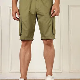 Mast & Harbour Men Straight Fit Cotton Cargo Shorts-picture-29