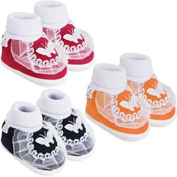 NESKA MODA 0 To 12 Months Infants Pack of 3 Pair Soft Cotton Butterfly Frill Booties-51