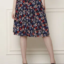 GRACIT Printed Knee Length Flared Skirt With Inner Shorts-image-8