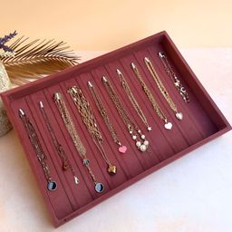 La Trove Red Premium Bracelet Tray With HooksJewellery Organiser-picture-37