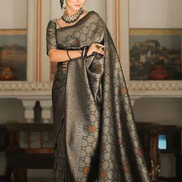 bigben textile Women Ethnic Motifs Zari Banarasi Saree-picture-21