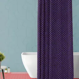 ArtzFolio Violet & White Printed Waterproof Shower Curtain-image-46