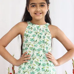 The Tribe Kids Floral Print Halter Neck Cotton Top-image-58