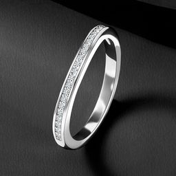 Peora Sterling Silver Rhodium-Plated Cubic Zirconia Studded Finger Ring-image-67