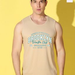 WOOSTRO Pack Of 2 Printed Super Combed Cotton Gym Vests VWS26(BKLN RUST)(RUN WHITE)-image-12