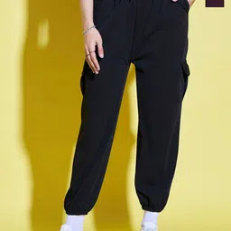 QIOA Women Pack Of 2 Relaxed High-Rise Joggers Trousers-image-74