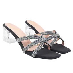 Shoetopia Women Embellished Party Block Sandals-image-63