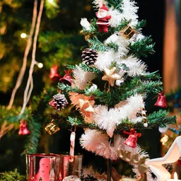 ArteCasa Green & White Foldable Christmas Tree With 15 Ornamnets-picture-34