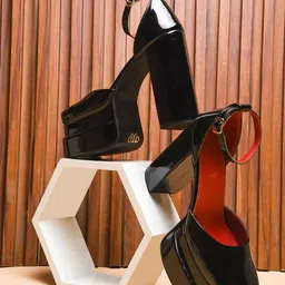 THE WHITE POLE Women Ankle Loop Platform Heel Sandals-47