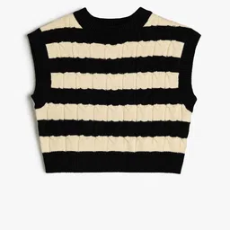 Koton Girls Cable Knit Crop Sweater Vest-image-60