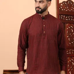Latest Chikan Garments Men Striped Thread Work Block Print Kurta-picture-17