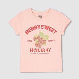 max Girls Typography Printed Applique T-shirt-image-64
