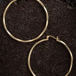 DressBerry Gold-Plated Contemporary Circular Hoop Earrings-20