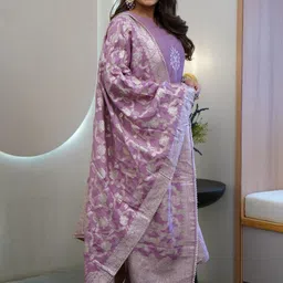 URMIR FASHION Women Ethnic Motifs Embroidered Regular Thread Work Kurta with Trousers & With Dupatta-picture-36