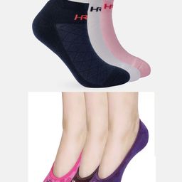 HRX by Hrithik Roshan Unisex Pack Of 6 Patterned Shoe Liner & Ankle-Length Socks-image-80