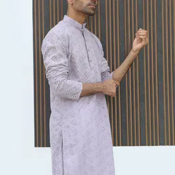 KRAFT INDIA Men Ethnic Motifs Embroidered Chikankari Kurta-32