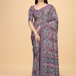 K 5 Fashion Floral Pure Crepe Saree-image-98