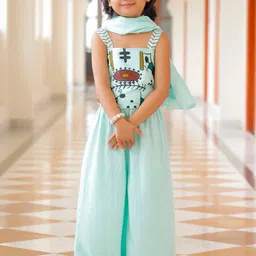 Thread & Button Girls Top with Skirt-image-41