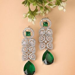 ZENEME Leaf Shaped Drop Earrings-17