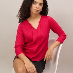 DRAAX Fashions Women Solid V-Neck Top-image-90