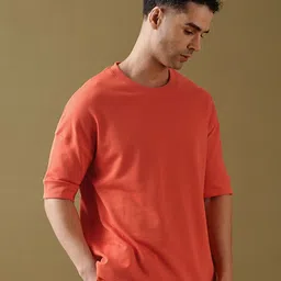 DILLINGER Men Solid Ultra Soft Drapey Cotton Oversized Drop Shoulder T-Shirt-image-98