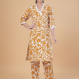BAESD Floral Printed V-Neck Straight Kurta With Trouser-image-38