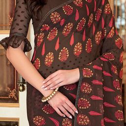 Anouk Rustic Floral Poly Georgette Bagh Saree image 5