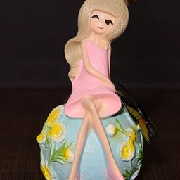 Webelkart Pink & Blue Doll With Butterfly Figurine Showpiece-image-67