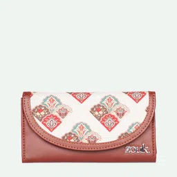 ZOUK Women Seashell Motif White Kyra Flap Wallet image 5