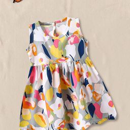 FOREVER FRIDAY Kids Girls Abstract Printed Round Neck A-Line Dress-picture-39